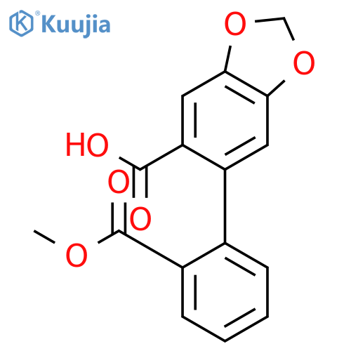 1,3-Benzodioxole-5-carboxylic acid, 6-[2-(methoxycarbonyl)phenyl]- structure