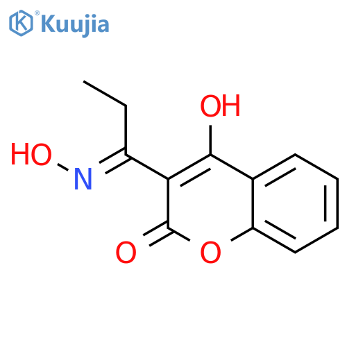2H-1-BENZOPYRAN-2-ONE, 4-HYDROXY-3-[1-(HYDROXYIMINO)PROPYL]- structure