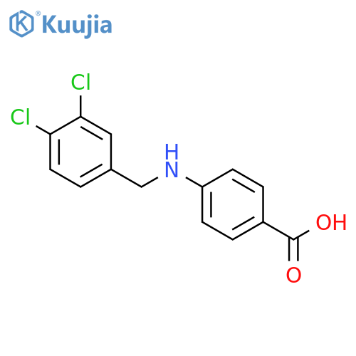 Benzoic acid, 4-[[(3,4-dichlorophenyl)methyl]amino]- structure