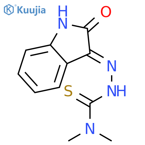 Hydrazinecarbothioamide,2-(1,2-dihydro-2-oxo-3H-indol-3-ylidene)-N,N-dimethyl- structure