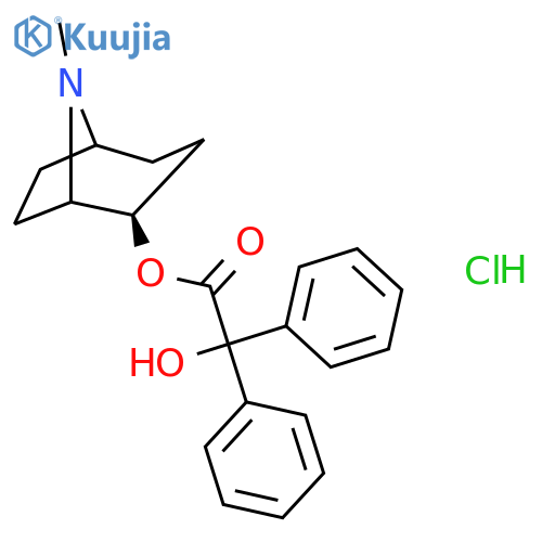 Benzeneacetic acid, a-hydroxy-a-phenyl-,8-methyl-8-azabicyclo[3.2.1]oct-2-yl ester, hydrochloride, (2R-endo)- (9CI) structure