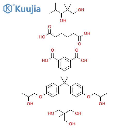 1,3-Benzenedicarboxylicacid,polymerwithhexanedioicacid,2-(hydroxymethyl)-2-methyl-1,3-propanediol,1,1'-[(1-methylethylidene)bis(4,1-phenyleneoxy)]bis[2-propanol]and2,2,4-trimethyl-1,3-pentanediol structure