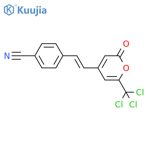 Benzonitrile, 4-[2-[2-oxo-6-(trichloromethyl)-2H-pyran-4-yl]ethenyl]- structure