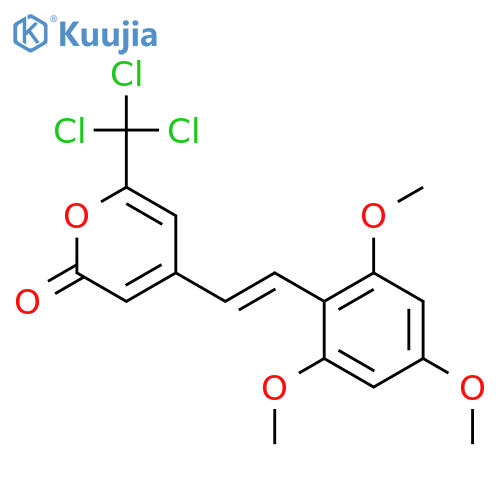 2H-Pyran-2-one,6-(trichloromethyl)-4-[2-(2,4,6-trimethoxyphenyl)ethenyl]- structure
