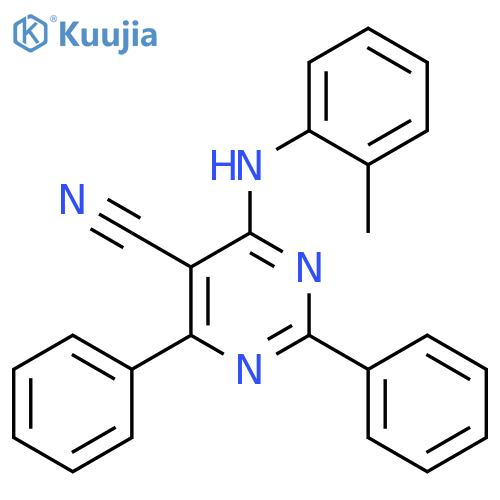 5-Pyrimidinecarbonitrile, 4-[(2-methylphenyl)amino]-2,6-diphenyl- structure