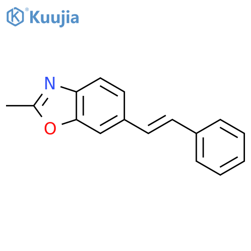 Benzoxazole, 2-methyl-6-(2-phenylethenyl)- structure