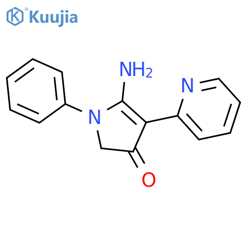 3H-PYRROL-3-ONE, 5-AMINO-1,2-DIHYDRO-1-PHENYL-4-(2-PYRIDINYL)- structure