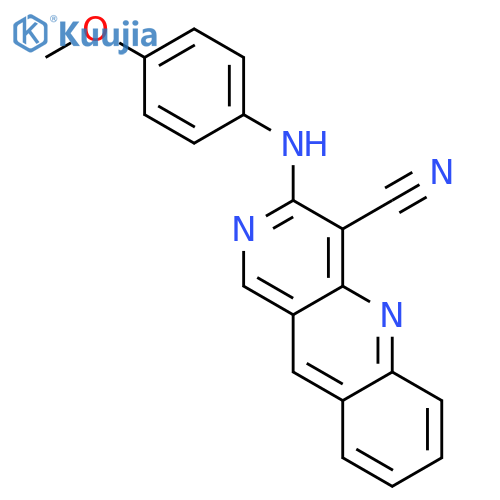 Benzo[b][1,6]naphthyridine-4-carbonitrile, 3-[(4-methoxyphenyl)amino]- structure