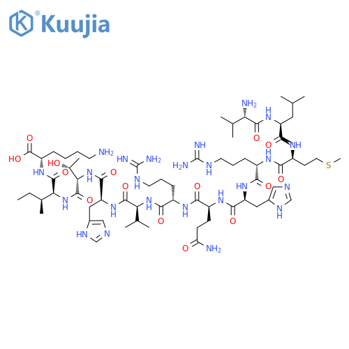 L-Lysine,L-valyl-L-leucyl-L-methionyl-L-arginyl-L-histidyl-L-glutaminyl-L-arginyl-L-valyl-L-histidyl-L-threonyl-L-isoleucyl- structure