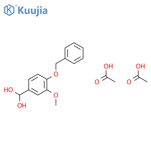 Methanediol, [3-methoxy-4-(phenylmethoxy)phenyl]-, diacetate structure