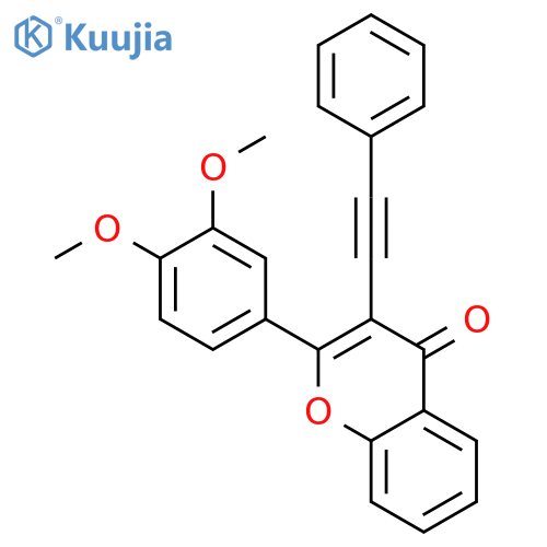 4H-1-Benzopyran-4-one, 2-(3,4-dimethoxyphenyl)-3-(phenylethynyl)- structure