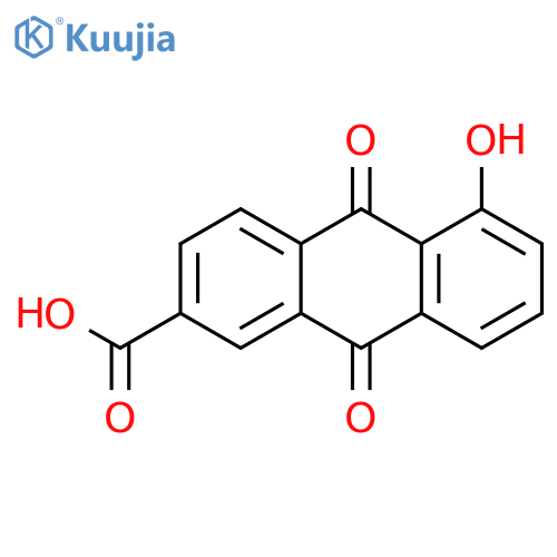 2-Anthracenecarboxylic acid, 9,10-dihydro-5-hydroxy-9,10-dioxo- structure