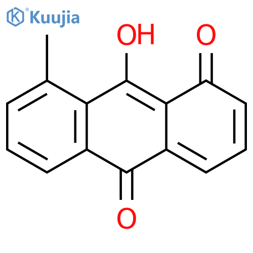 1,10-Anthracenedione, 9-hydroxy-8-methyl- structure