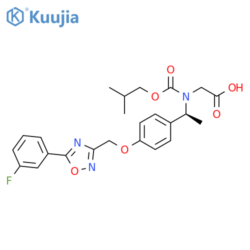 Glycine,N-[(1S)-1-[4-[[5-(3-fluorophenyl)-1,2,4-oxadiazol-3-yl]methoxy]phenyl]ethyl]-N-[(2-methylpropoxy)carbonyl]- structure