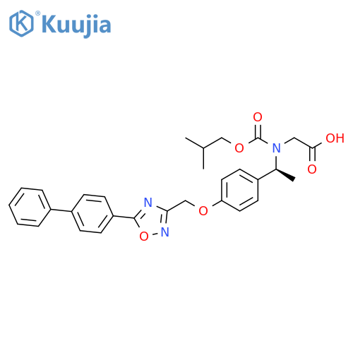 Glycine,N-[(1S)-1-[4-[(5-[1,1'-biphenyl]-4-yl-1,2,4-oxadiazol-3-yl)methoxy]phenyl]ethyl]-N-[(2-methylpropoxy)carbonyl]- structure