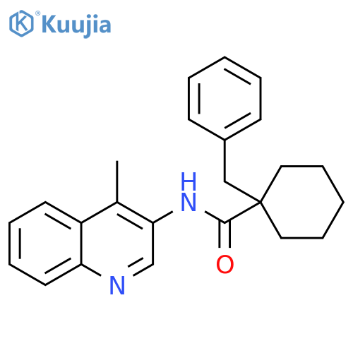 Cyclohexanecarboxamide, N-(4-methyl-3-quinolinyl)-1-(phenylmethyl)- structure
