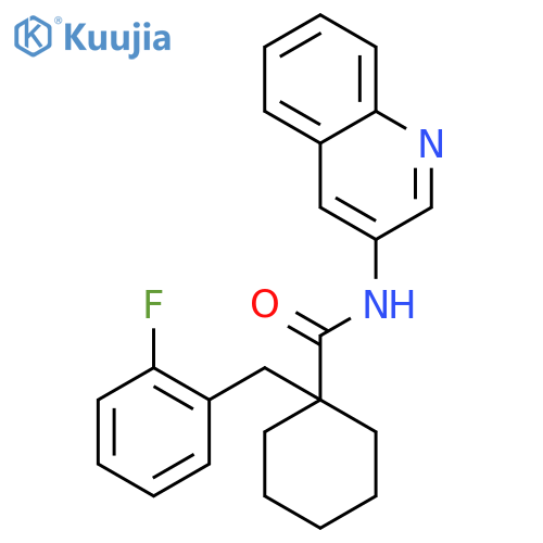 Cyclohexanecarboxamide, 1-[(2-fluorophenyl)methyl]-N-3-quinolinyl- structure