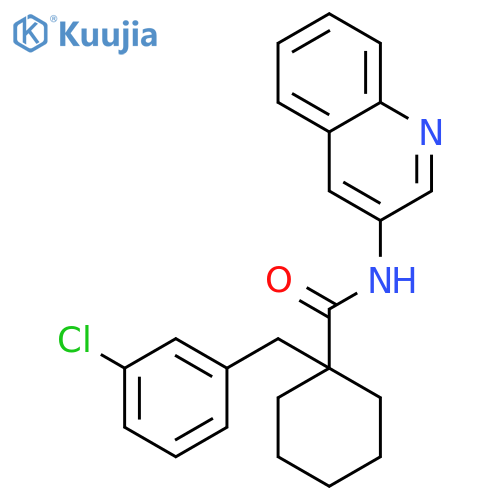 Cyclohexanecarboxamide, 1-[(3-chlorophenyl)methyl]-N-3-quinolinyl- structure