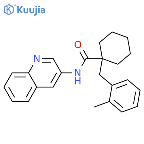 Cyclohexanecarboxamide, 1-[(2-methylphenyl)methyl]-N-3-quinolinyl- structure