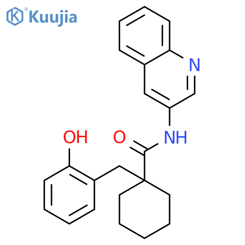 Cyclohexanecarboxamide, 1-[(2-hydroxyphenyl)methyl]-N-3-quinolinyl- structure