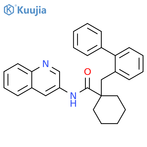 Cyclohexanecarboxamide, 1-([1,1'-biphenyl]-2-ylmethyl)-N-3-quinolinyl- structure