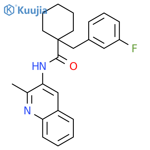 Cyclohexanecarboxamide,1-[(3-fluorophenyl)methyl]-N-(2-methyl-3-quinolinyl)- structure