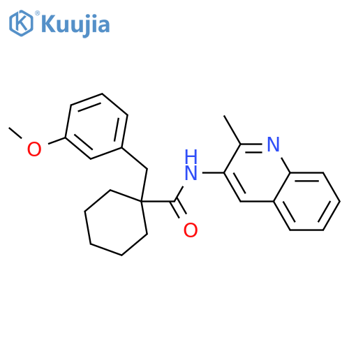 Cyclohexanecarboxamide,1-[(3-methoxyphenyl)methyl]-N-(2-methyl-3-quinolinyl)- structure