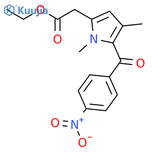 1H-Pyrrole-2-acetic acid, 1,4-dimethyl-5-(4-nitrobenzoyl)-, ethyl ester structure
