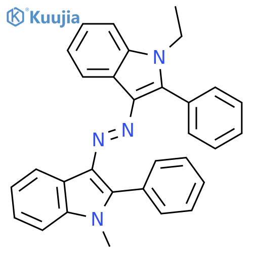 1H-INDOLE, 1-ETHYL-3-[(1-METHYL-2-PHENYL-1H-INDOL-3-YL)AZO]-2-PHENYL- structure