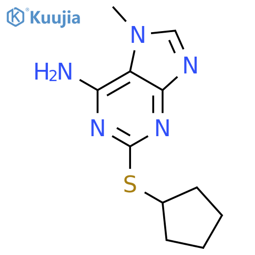 7H-Purin-6-amine, 2-(cyclopentylthio)-7-methyl- structure