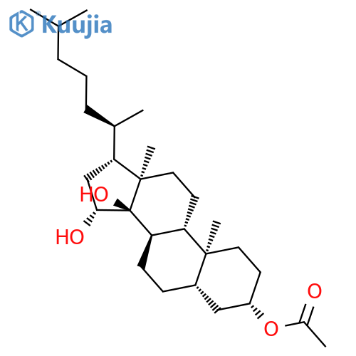 Cholestane-3,14,15-triol, 3-acetate, (3b,5a,15b)- structure