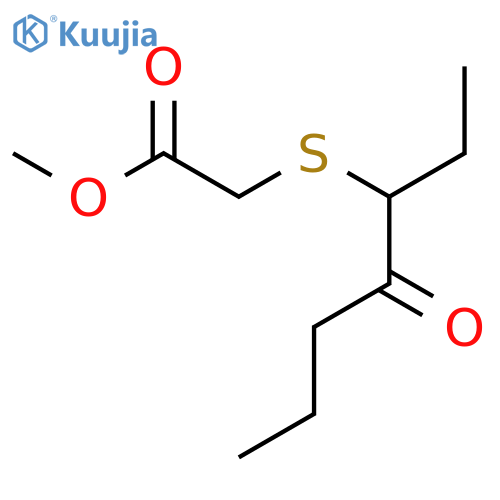 Acetic acid, [(1-ethyl-2-oxopentyl)thio]-, methyl ester structure