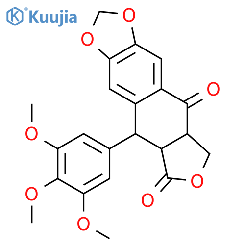 Furo[3',4':6,7]naphtho[2,3-d]-1,3-dioxole-5,8-dione,5a,6,8a,9-tetrahydro-9-(3,4,5-trimethoxyphenyl)-, (5aR,8aR,9S)-rel- structure