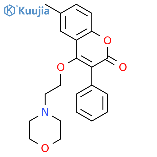 2H-1-Benzopyran-2-one, 6-methyl-4-[2-(4-morpholinyl)ethoxy]-3-phenyl- structure