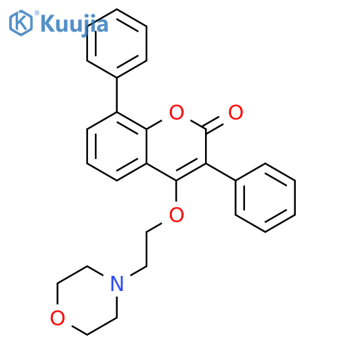 2H-1-BENZOPYRAN-2-ONE, 4-[2-(4-MORPHOLINYL)ETHOXY]-3,8-DIPHENYL- structure