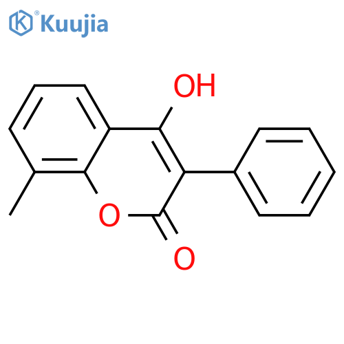 2H-1-BENZOPYRAN-2-ONE, 4-HYDROXY-8-METHYL-3-PHENYL- structure