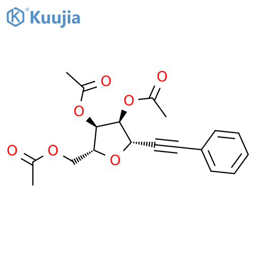 D-allo-Hept-1-ynitol, 3,6-anhydro-1,2-dideoxy-1-phenyl-, triacetate structure