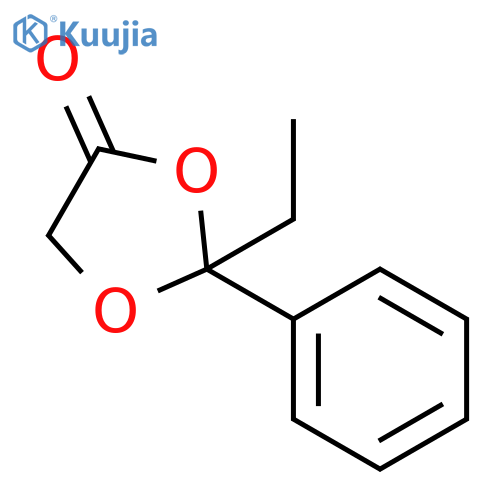 1,3-Dioxolan-4-one, 2-ethyl-2-phenyl-, (+)- structure
