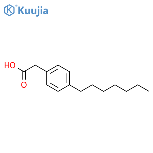 Benzeneacetic acid, 4-heptyl- structure