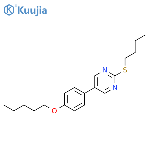 PYRIMIDINE, 2-(BUTYLTHIO)-5-[4-(PENTYLOXY)PHENYL]- structure