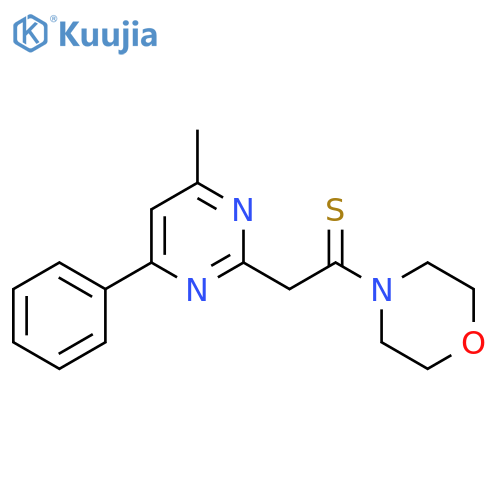 Morpholine, 4-[2-(4-methyl-6-phenyl-2-pyrimidinyl)-1-thioxoethyl]- structure