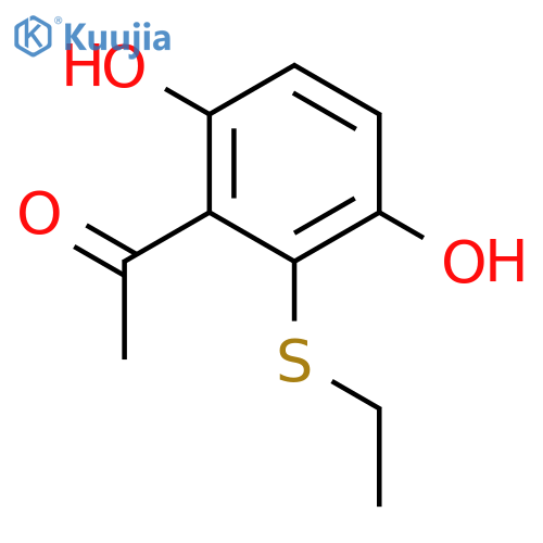 ETHANONE, 1-[2-(ETHYLTHIO)-3,6-DIHYDROXYPHENYL]- structure