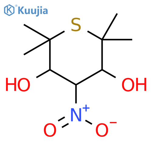 2H-Thiopyran-3,5-diol, tetrahydro-2,2,6,6-tetramethyl-4-nitro- structure