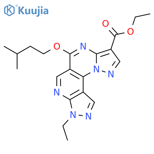 8H-PYRAZOLO[1,5-A]PYRAZOLO[4',3':5,6]PYRIDO[3,4-E]PYRIMIDINE-3-CARBOXYLIC ACID, 8-ETHYL-5-(3-METHYLBUTOXY)-, ETHYL ESTER structure