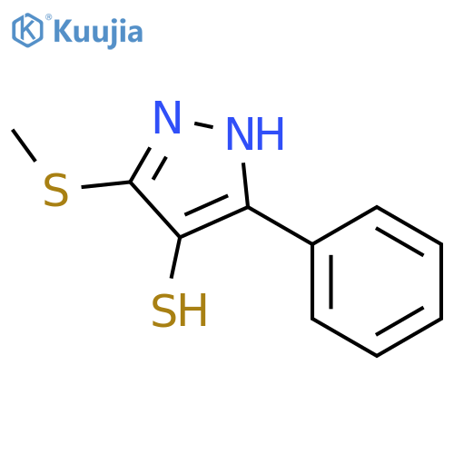 1H-Pyrazole-4-thiol, 3-(methylthio)-5-phenyl- structure