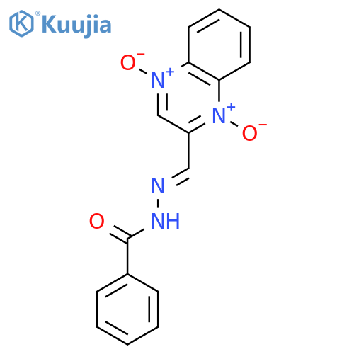 Benzoic acid, [(1,4-dioxido-2-quinoxalinyl)methylene]hydrazide structure