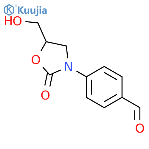 Benzaldehyde, 4-[5-(hydroxymethyl)-2-oxo-3-oxazolidinyl]- structure