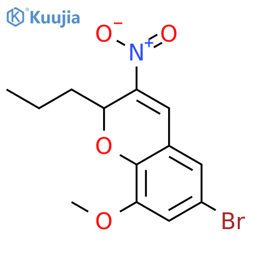 2H-1-BENZOPYRAN, 6-BROMO-8-METHOXY-3-NITRO-2-PROPYL- structure