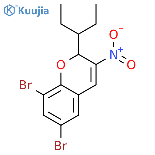 2H-1-Benzopyran, 6,8-dibromo-2-(1-ethylpropyl)-3-nitro- structure