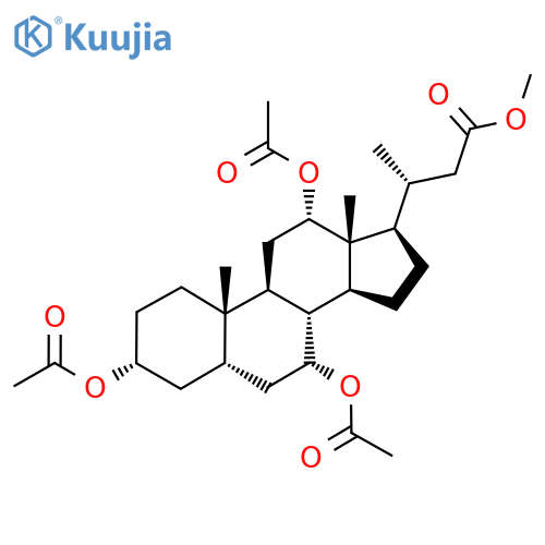 Methyl (3R)-3-[(3R,5S,7R,8R,9S,10S,12S,13R,14S,17R)-3,7,12-triacetyloxy-10,13-dimethyl-2,3,4,5,6,7,8,9,11,12,14,15,16,17-tetradecahydro-1H-cyclopenta[a]phenanthren-17-yl]butanoate structure